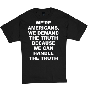 Black shirt with text